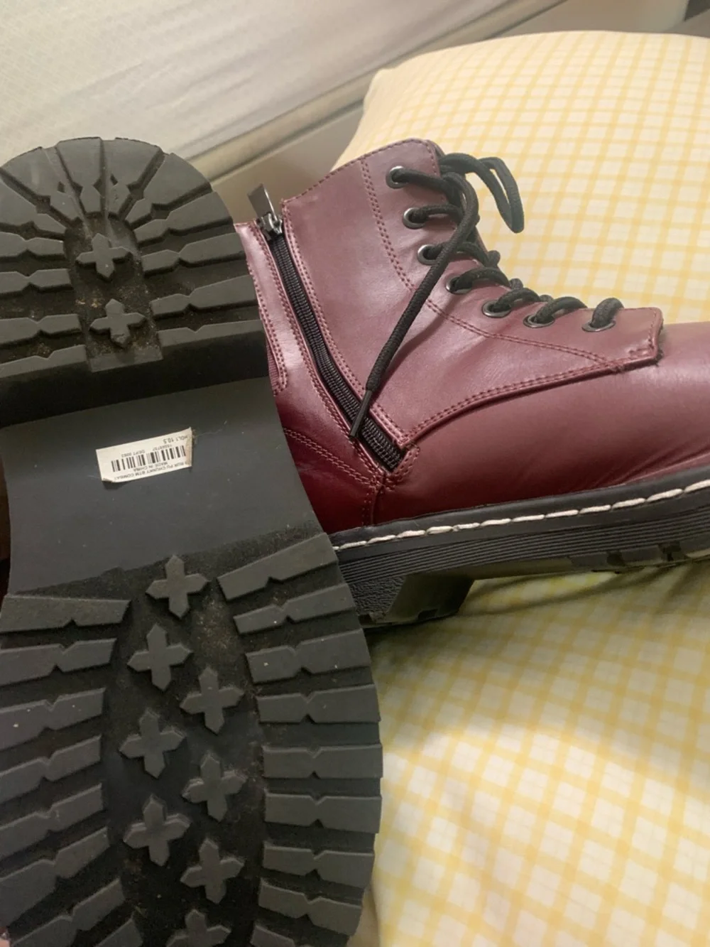 torrid Burgundy Lace-Up Combat Boots size 10.5ww - Picture 7 of 10